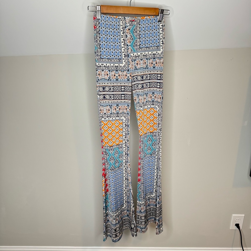 Topshop Patch Geometric Paisley Patterned Wide Le… - image 1